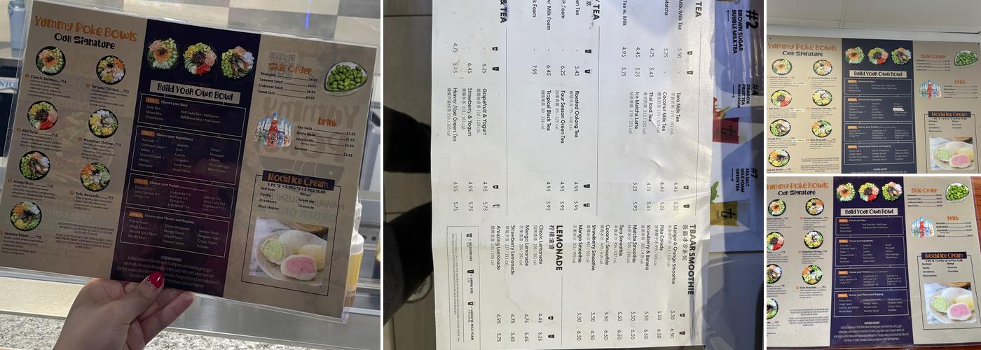 Yummy Poke Menu