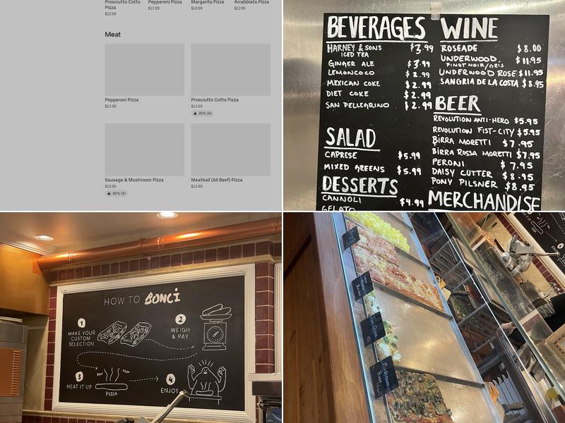 Bonci Pizza Menu