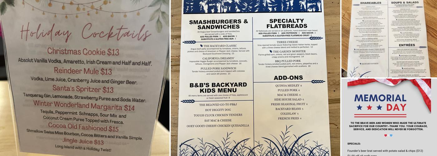 The Backyard of Kalamazoo Menu