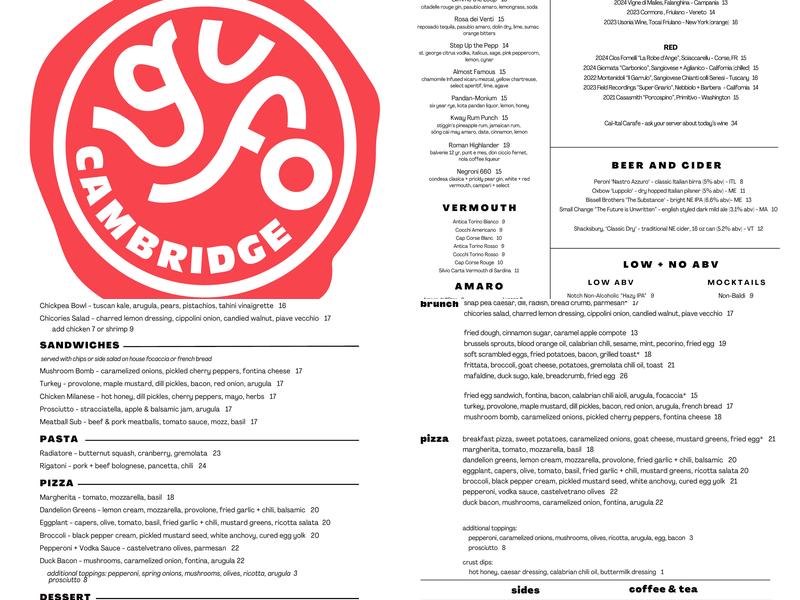 Gufo Menu