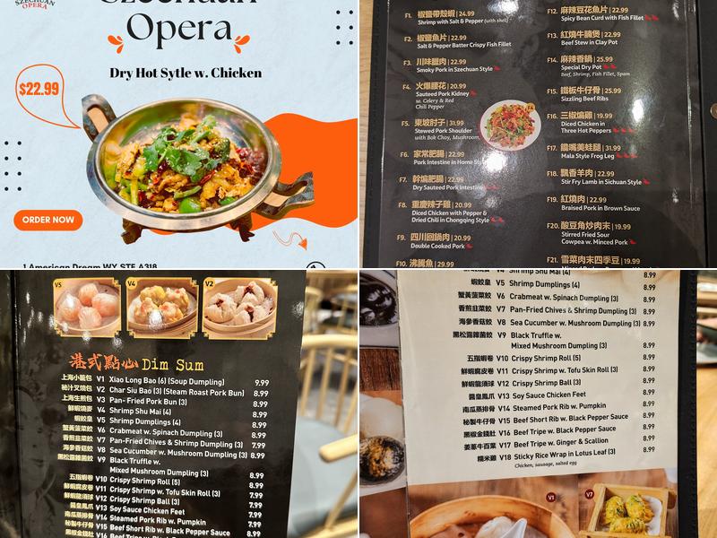 Szechuan Opera Menu