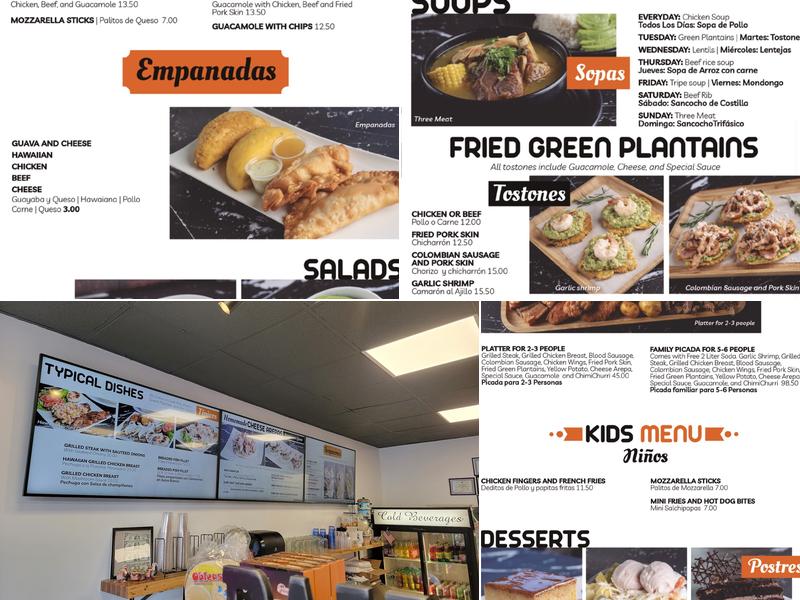 Arepalicious express Menu