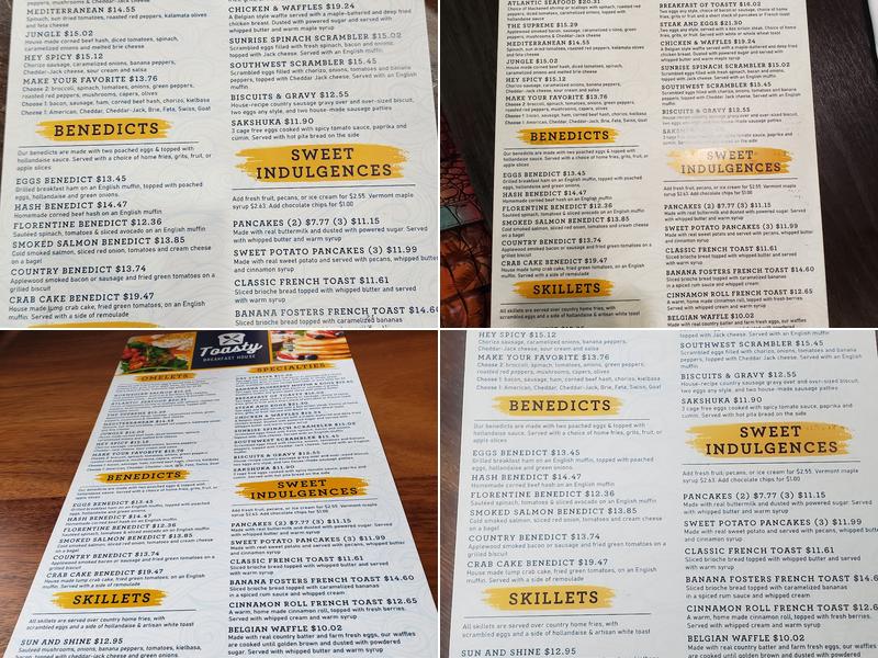 Toasty Breakfast House Menu