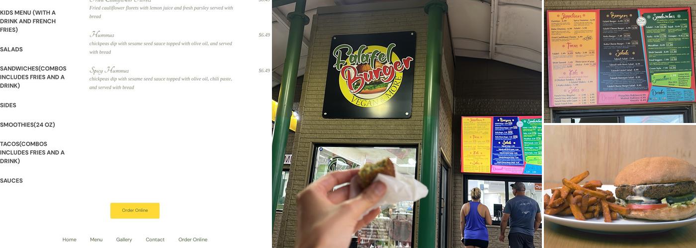 Falafel Burger Menu