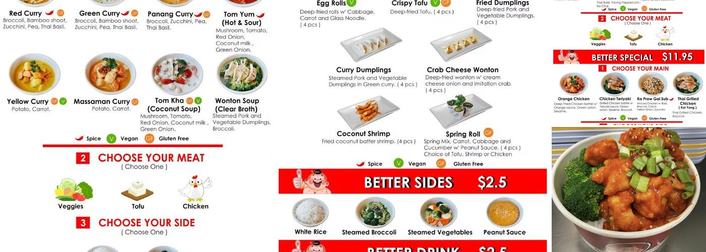 Thai Better Menu