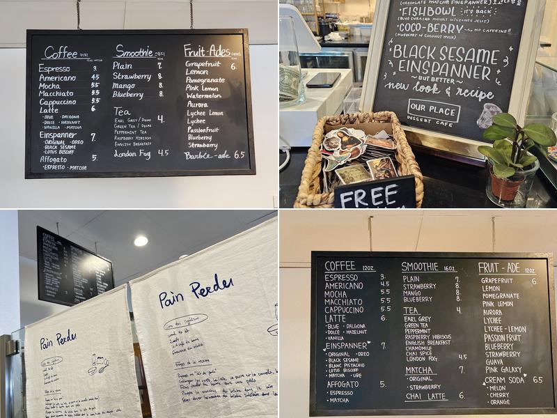 Our Place Dessert Cafe Menu