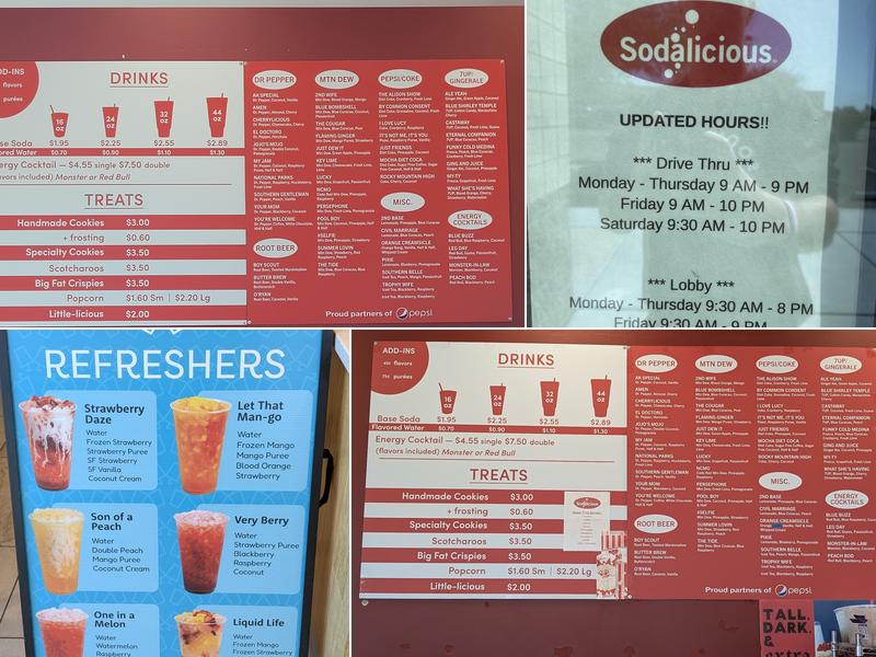 Sodalicious Menu