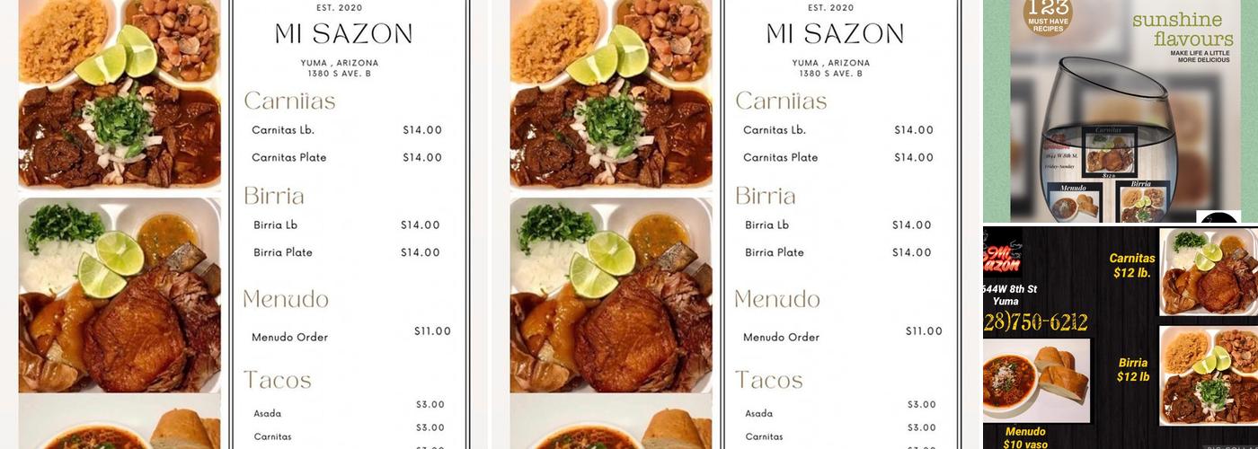Mi Sazón Menu