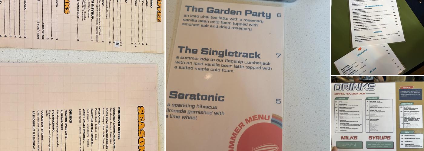 Airship Coffee at the Pumphouse Menu