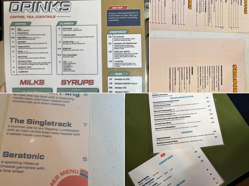 Airship Coffee at the Pumphouse Menu