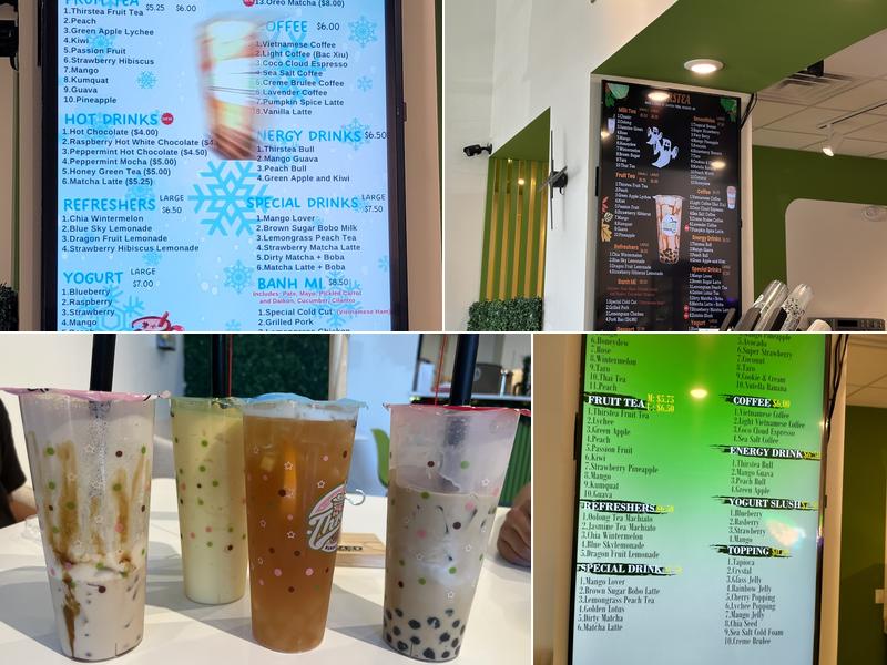 Thirstea tea and Coffee Menu
