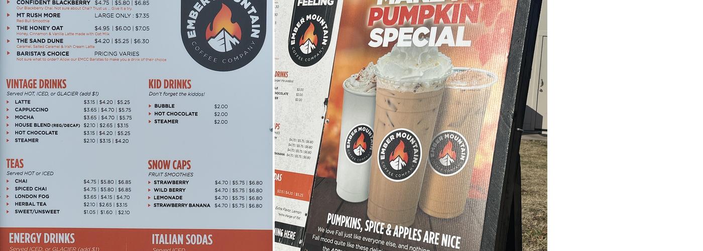 Ember Mountain Coffee Co Menu