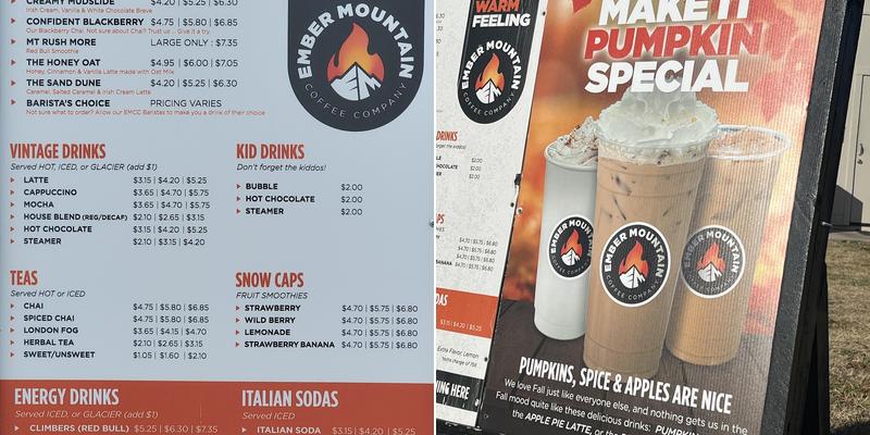 Ember Mountain Coffee Co Menu
