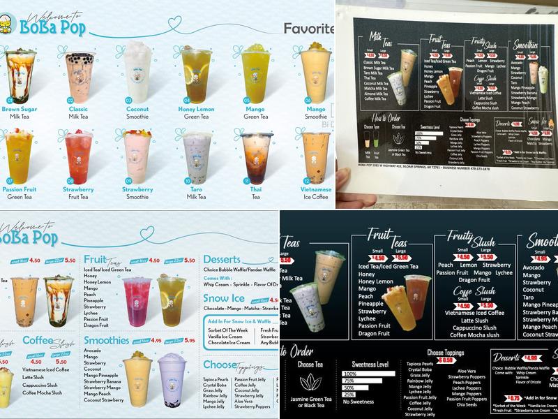 Boba Pop Menu
