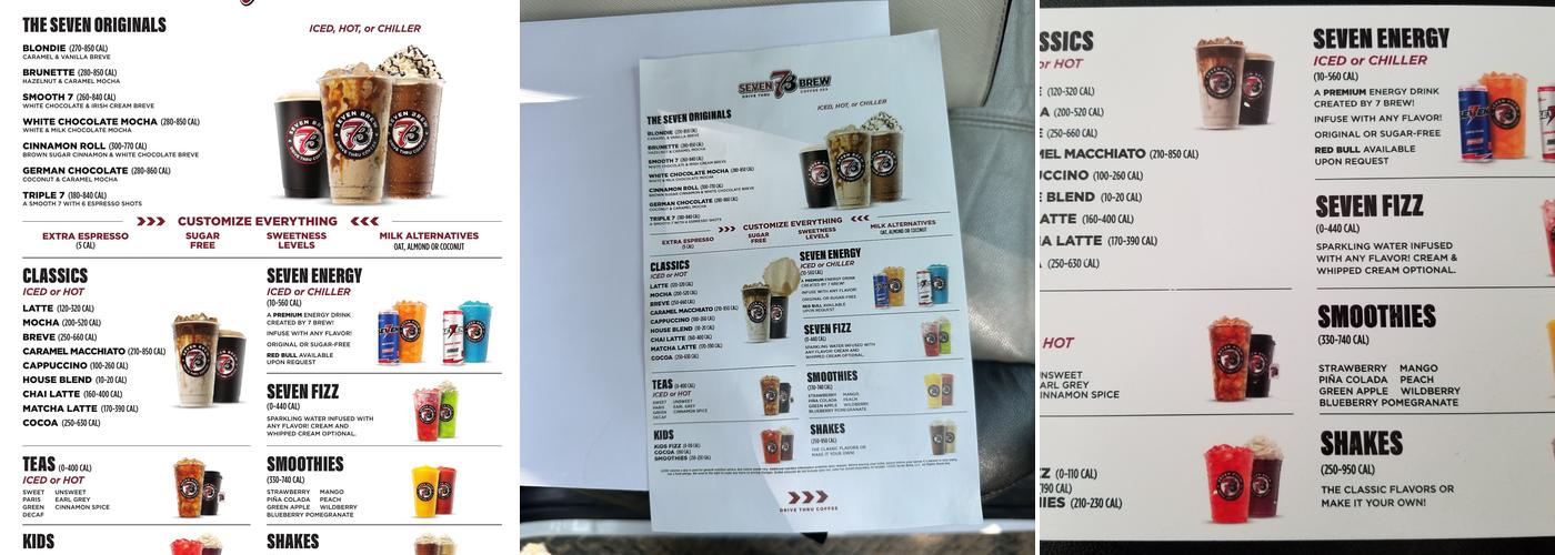 7 Brew Coffee Menu
