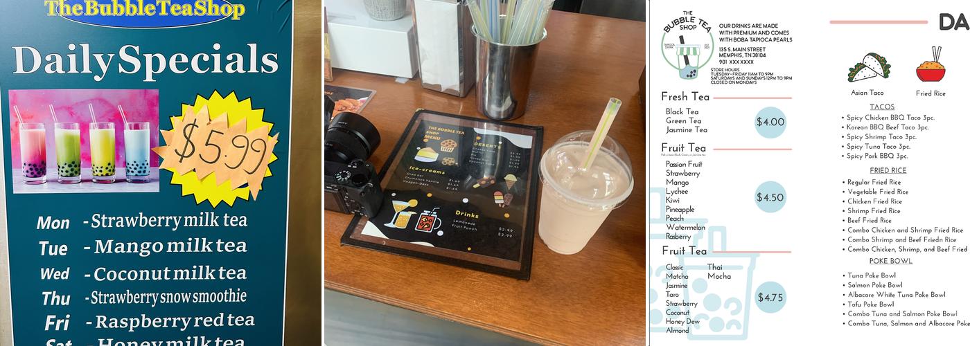 BUBBLE TEA Menu