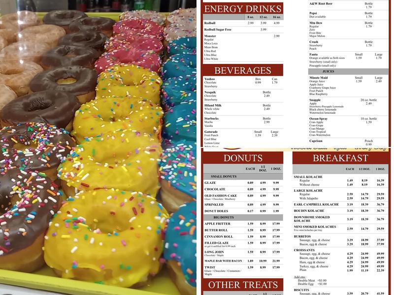 Sweety Donuts Menu