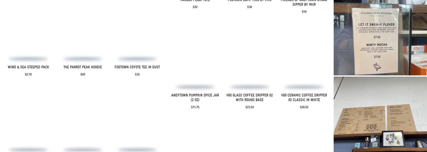 Andytown Coffee Roasters Menu