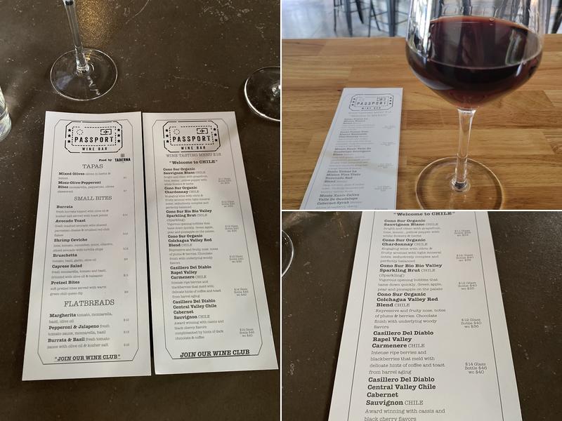 Passport Wine Bar Menu
