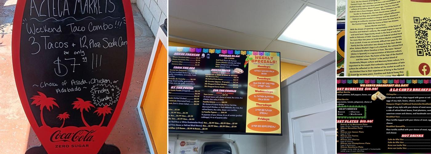 Azteca Market Menu