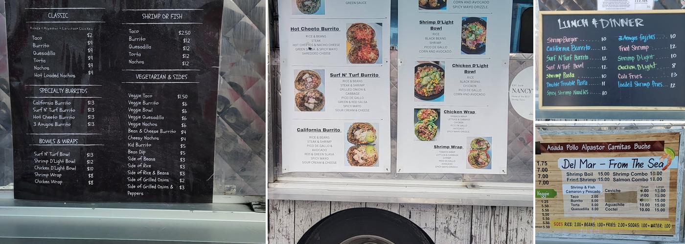 Nancy's Food Truck Menu