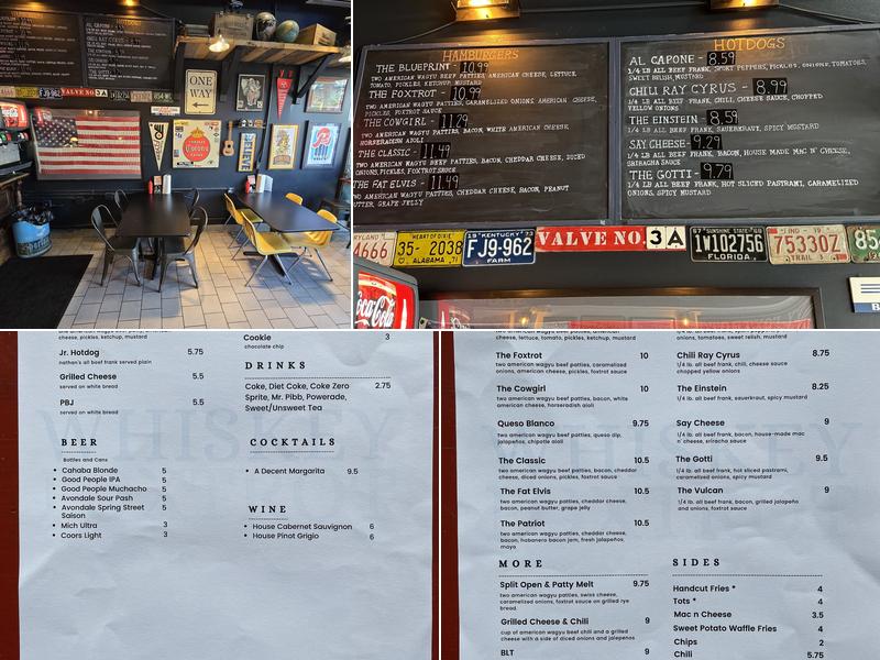 Whiskey Foxtrot Burger Shoppe Menu