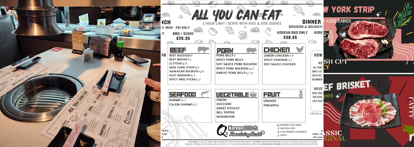 Q Korean BBQ and Revolving Sushi Menu