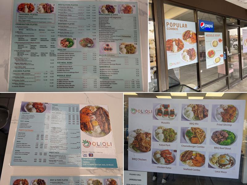 Olioli Hawaiian BBQ Menu