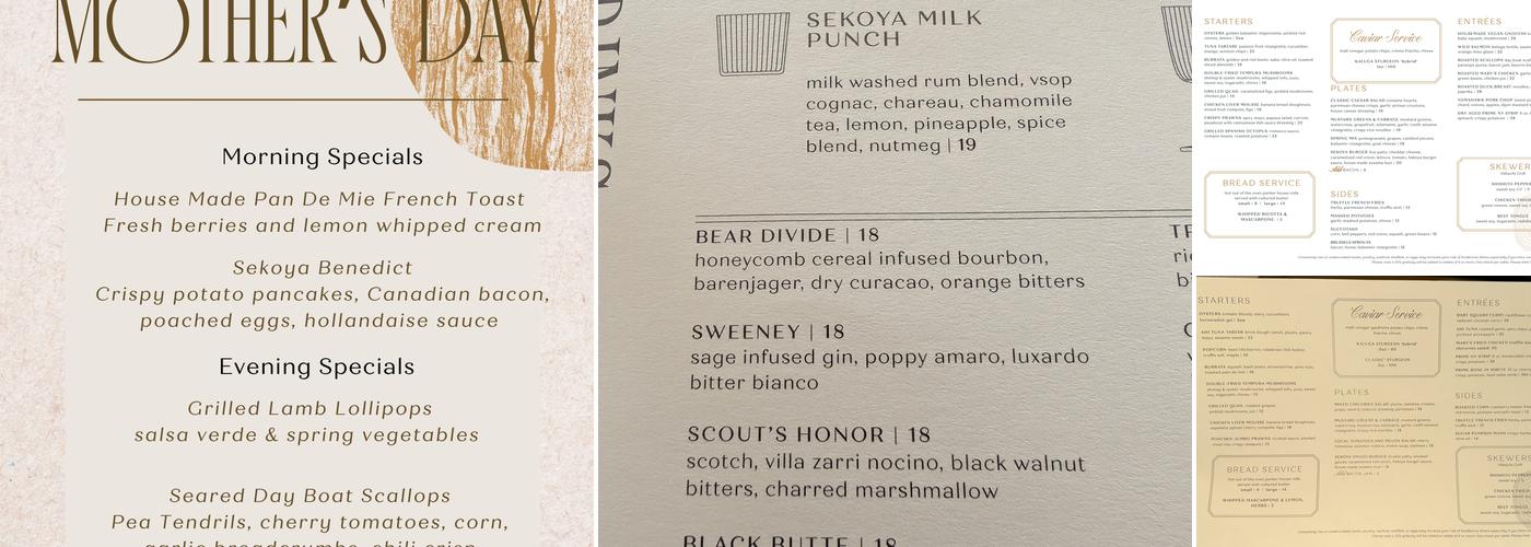 Sekoya Lounge & Kitchen Menu