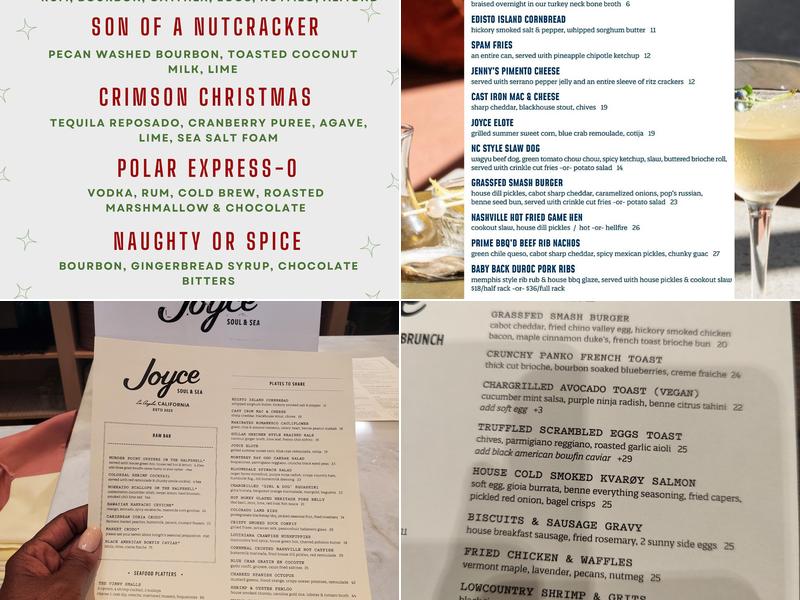 Joyce Soul and Sea Menu