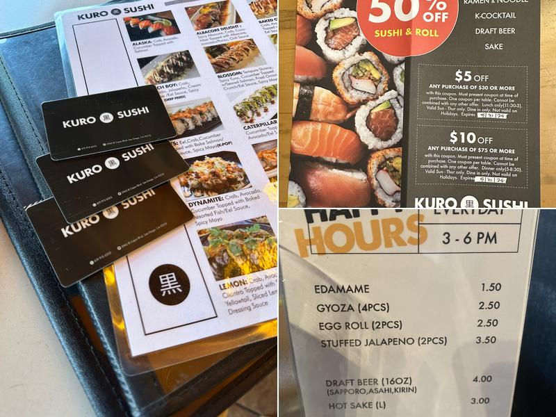 Kuro Sushi Menu
