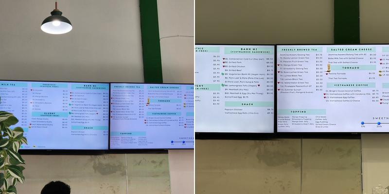 Boba Binge Uptown Menu