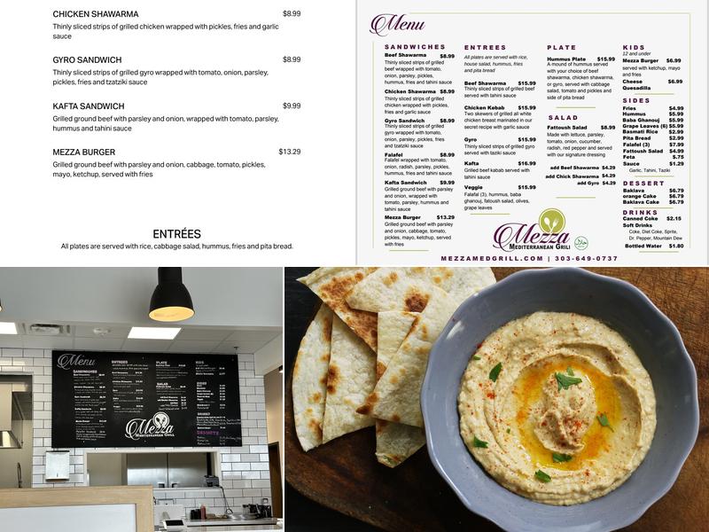 Mezza Mediterranean Grill Menu