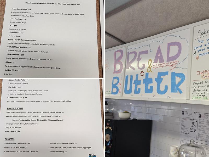 Bread & Butter Diner Menu