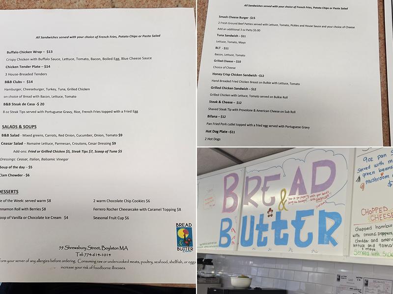Bread & Butter Diner Menu