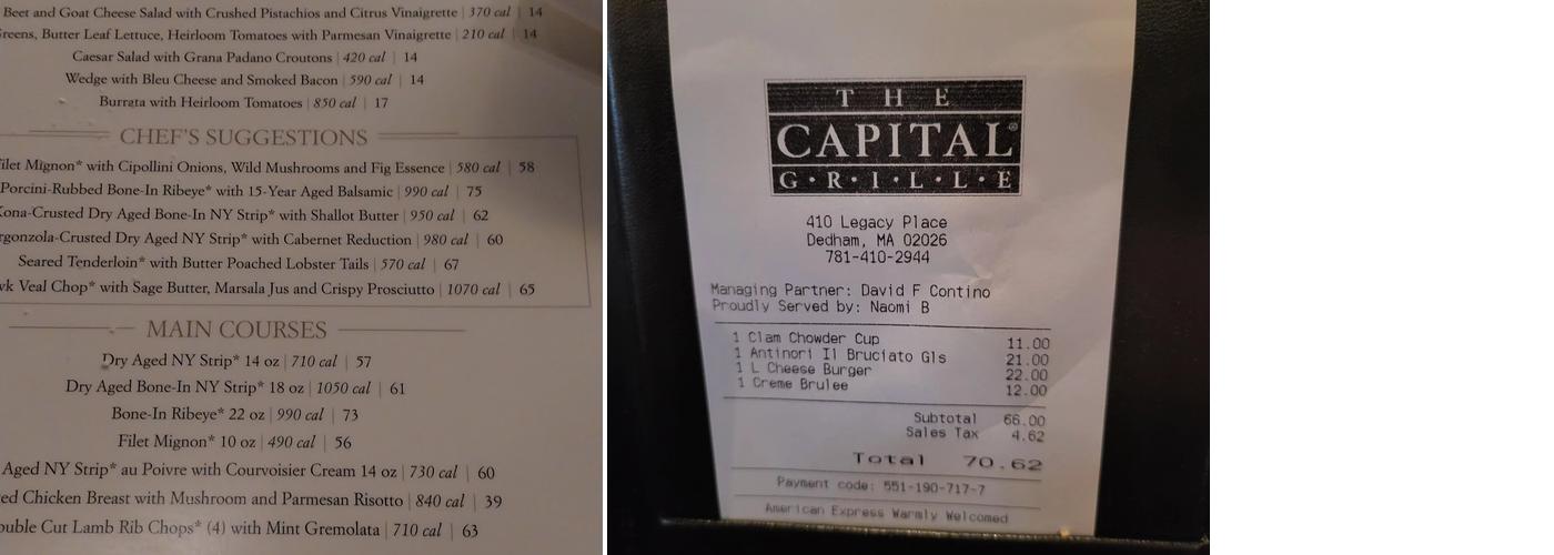 The Capital Grille Menu