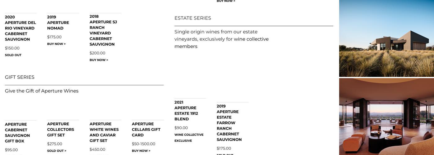 Aperture Cellars Menu