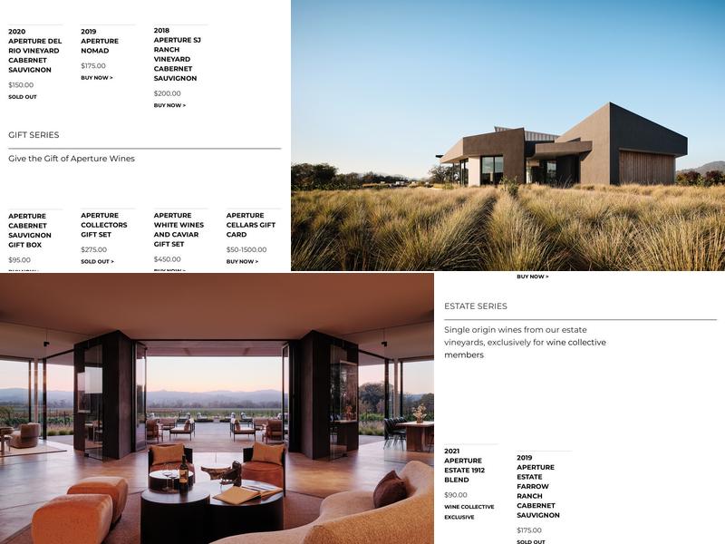 Aperture Cellars Menu