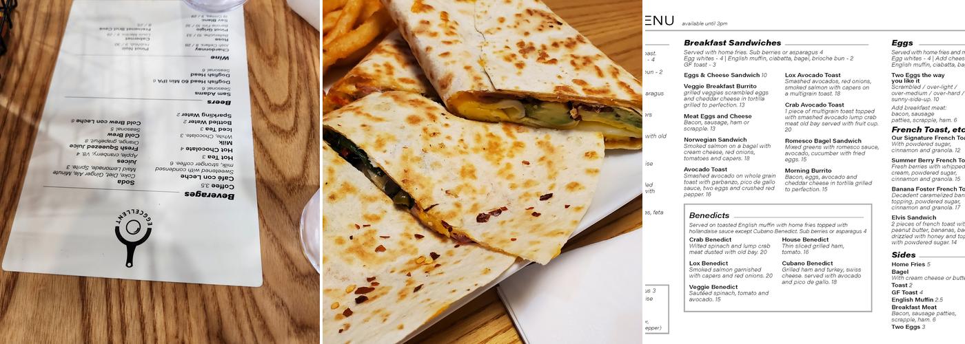 Eggcellent Menu