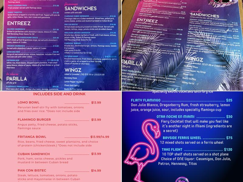 Flamingoz A Taste of Miami Menu