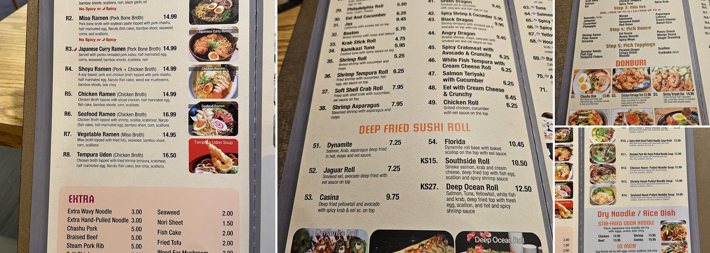 Kyoto Sushi and Ramen Menu