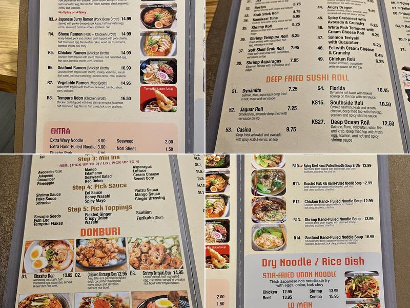 Kyoto Sushi and Ramen Menu