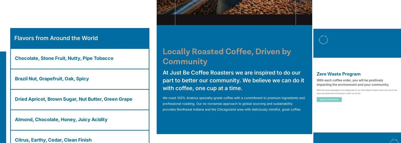 Just Be Coffee Roasters Menu