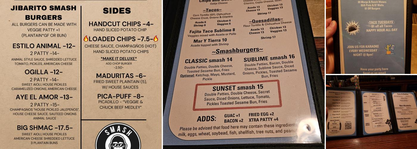 Desert Hawk Menu