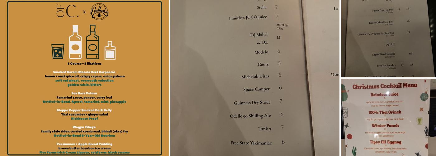 Of Course Kitchen & Company Menu