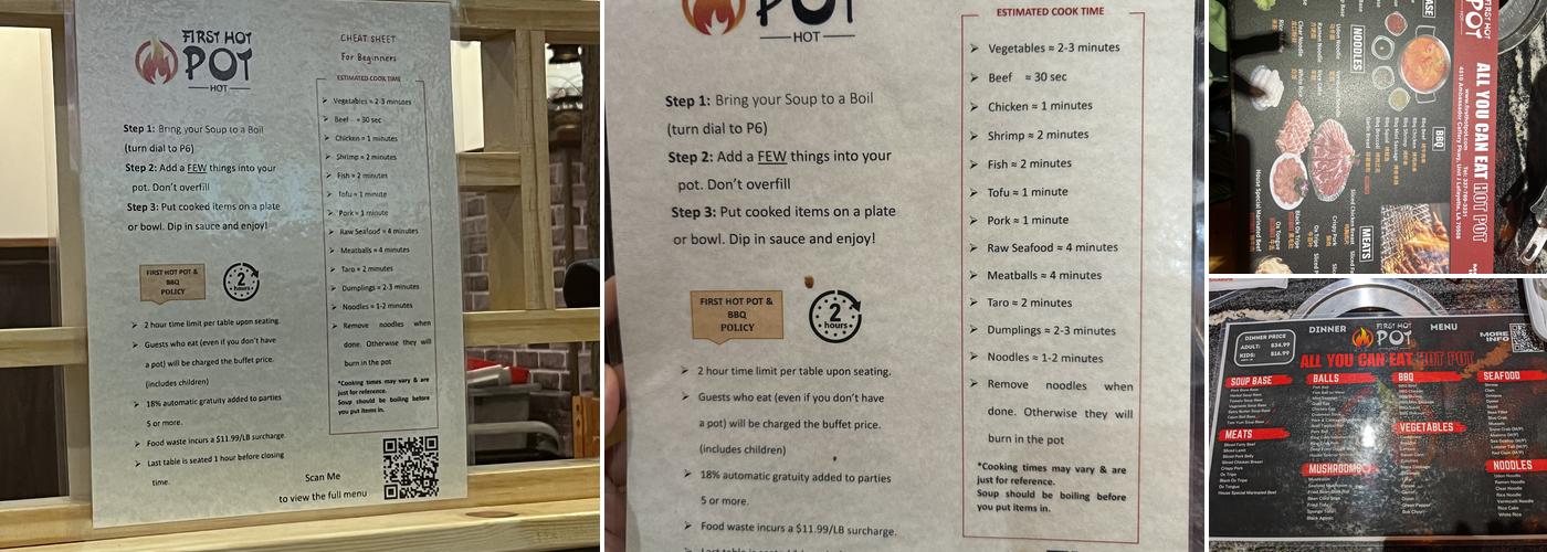 First Hot Pot & BBQ Menu