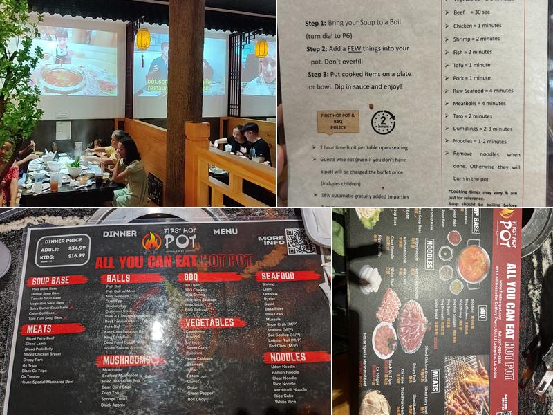 First Hot Pot & BBQ Menu
