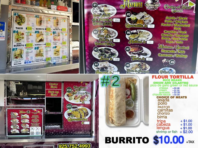 La parrillada feliz food truck mexicana Menu