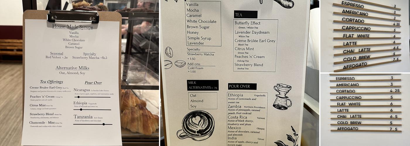 Beanies Coffee Roaster Menu