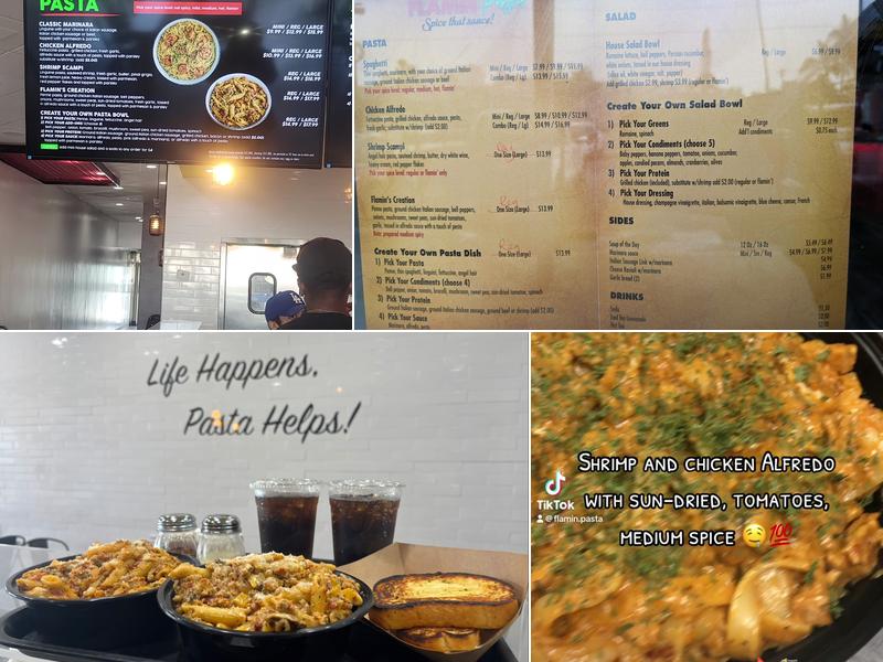 Flamin' Pasta Menu